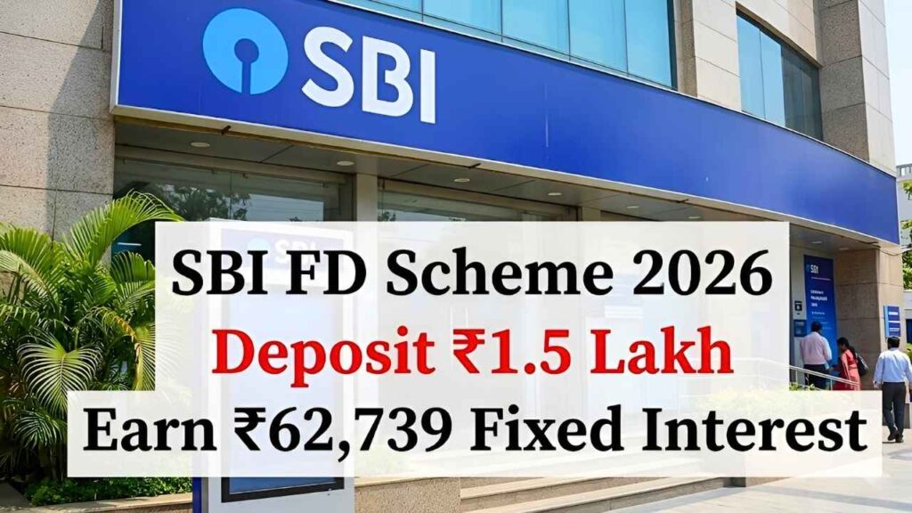 SBI FD Scheme 2026 Deposit ₹1.5 Lakh Earn ₹62,739 Fixed Interest