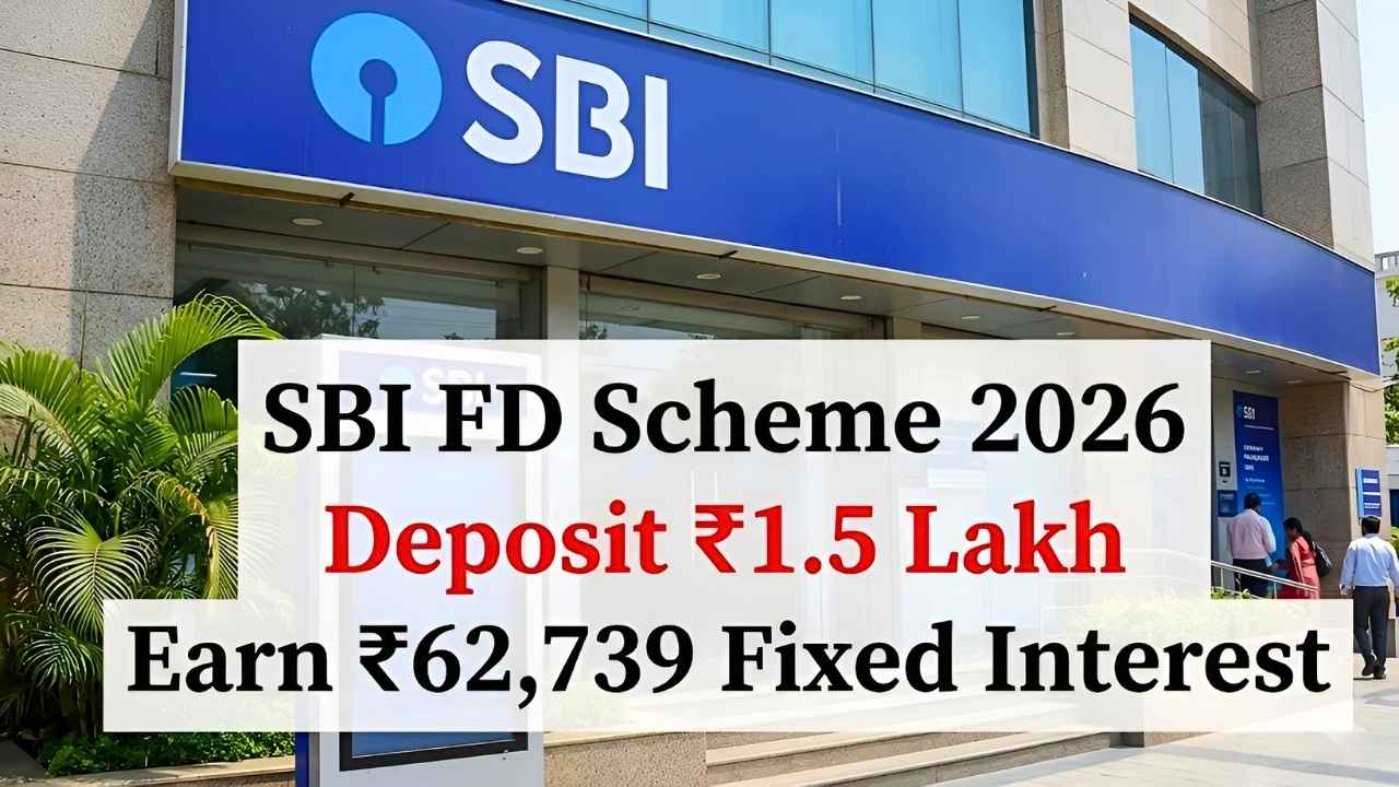 SBI FD Scheme 2026 Deposit ₹1.5 Lakh Earn ₹62,739 Fixed Interest