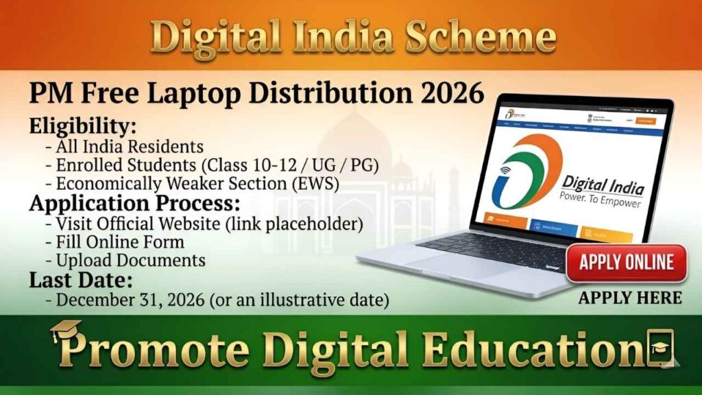 PM Free Laptop Distribution 2026 Eligibility Application Process Last Date